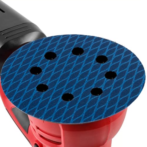 5 inch Rhombus Diamond Shape Blue Sanding Discs, 8-Hole, 70 Disc Variety Pack, Grits 80 - Hook & Loop Sandpaper, Random Orbital Sanders, Metal Wood - style: 5 inch 80 grit