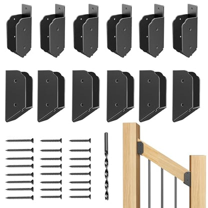 Deck Railing 35° Stair Connectors for 2"x4" (Actual 1.5"x3.5"),12 Pack - size: Angle 35°