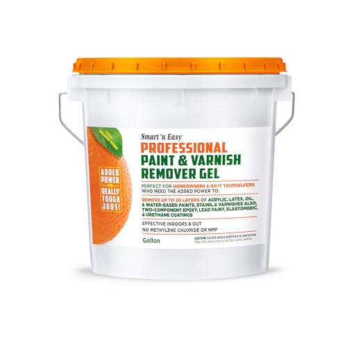 Smart 'n Easy Professional Paint & Varnish Remover - Orange Citrus Scent - Removes Oil, Latex, Acrylic, & Water-Based Paints, Urethanes, Elastomerics, Epoxies, High-Performance Coatings - Gallon - size: GALLON