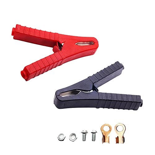 Jumper Cable Battery Clamps Tinning Crocodile Clamp 50A-100A Car Battery Charger Clamps Power Replacement Battery Alligator Clips Jumper Cables Clamp Welding machine clamp (Tinning) - color: Tinning