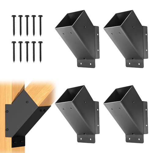 4 Pcs 4"x 4" Pergola Brackets (Actual 3.6‘’x3.6‘’) - size: 4x4-4Pcs