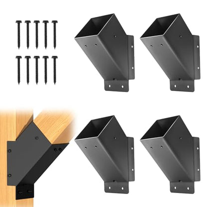 4 Pcs 4"x 4" Pergola Brackets (Actual 3.6‘’x3.6‘’) - size: 4x4-4Pcs
