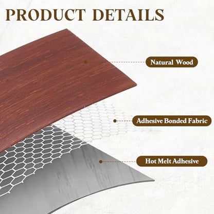 uxcell 1-1/8 Inchx50ft Wood Veneer Edge Banding Pre-Glued Flexible - size: 1-1/8 Inch x 50ft