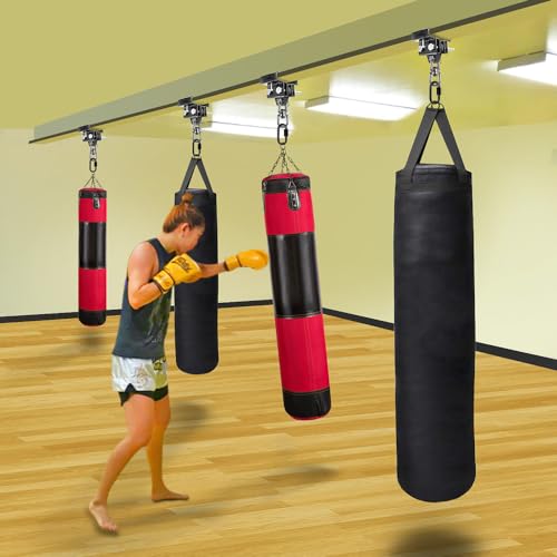 BeneLabel Punching Bag Hanger for I Beam 880 LBs Capacity Heavy Bag Mount Width Adjustable Boxing Bag Holder & Steel Beam Clamp for Beam - color: Hanger&Carabiner&360°Swivel(2 Pack)