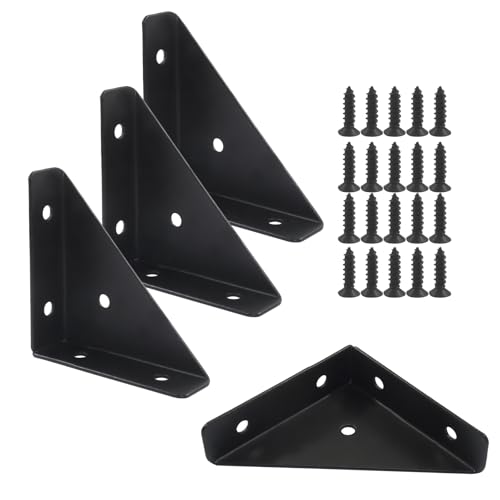 66mm Corner Brace Brackets, 4Pcs, Black - size: 66mm