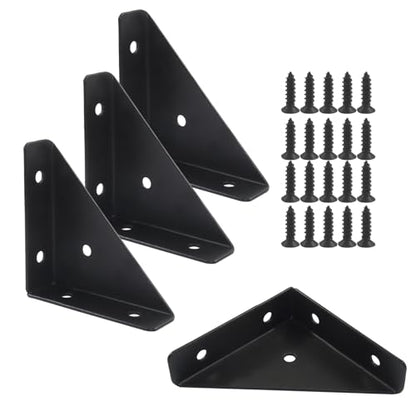 66mm Corner Brace Brackets, 4Pcs, Black - size: 66mm