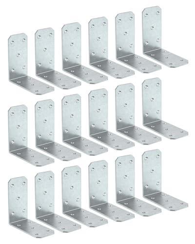 5 Inch Heavy Duty L Brackets, 90 Degree Bracket, Galvanized-16 Pcs - color: Galvanized-16 Pcs