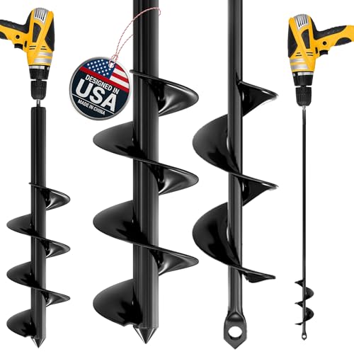 K-Brands Auger Drill Bit for Planting 2 Pack 1.6" x 16" & 3.5" x 16" Set - size: 1.6 x 16 Inch + 3.5 x 16 Inch