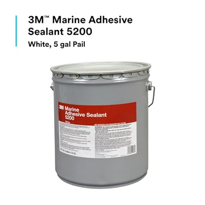 3M Marine Adhesive Sealant 5200, PN21463, White, 5 Gallon Drum (Pail) - color: White, size: 640 fl oz