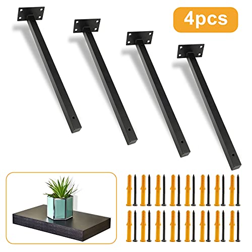 16 Inch Floating Shelf Bracket, 4 Pcs, Black - size: 16 Inch