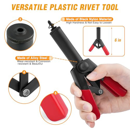 GOOACC 82Pcs Pop Rivet Assortment Set with Fastener Remover Poly Rivet Gun - color: 80Pcs Rivet Set + 2 Remover