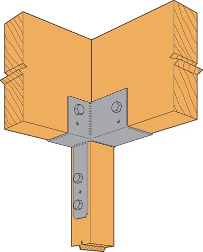 Simpson Strong-Tie ECCLR444 - ECCLL L-Shape End Column Cap for 4X Beams & 4X Post - Skewed Right Framing Bracket for Structural Support in Home Improvement Projects