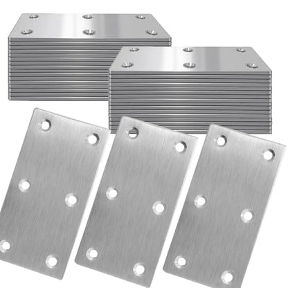 40Pcs Stainless Steel Flat Bracket Mending Plate4 x2 Bracket Joining Plate - size: 40Pack-4Inch