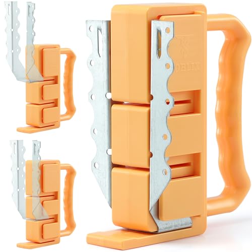 3-Slot Joist Hanger Installation Jig | Adjust Beam & Joist Alignment up to 4" Difference | Fits 2x4, 2x6, 2x8, 2x10, 2x12 Lumber | Fast & Easy Tool for Deck Building, Floor, Framing Projects