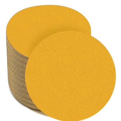 6-Inch No-Hole Hook and Loop Gold Sanding Discs 180-Grit, 100 Pack - size: 180 Grit