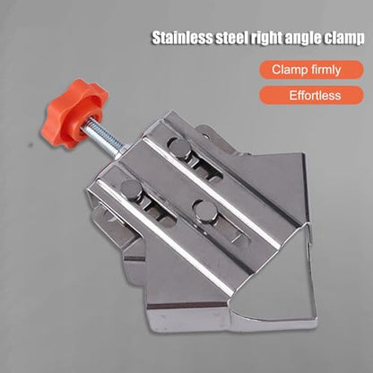 Right Angle Corner Clamp, Adjustable Swing Jaw 90 Degree Holding Tool for Woodworking Furniture Assembly Stainless Steel 0.5 to 3.5 Inch 4PCS