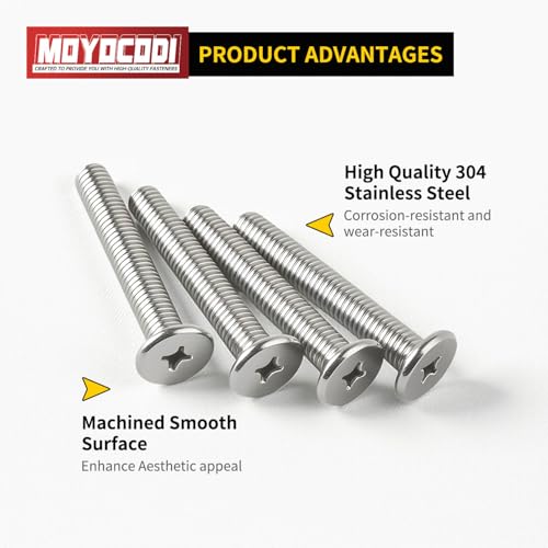 M3 x 4mm(50 Pack) Flat Round Head Screws 304 Stainless Steel Phillips Drive Machine Screws Hardware Fastener for Furniture Connection - size: M3 x 4