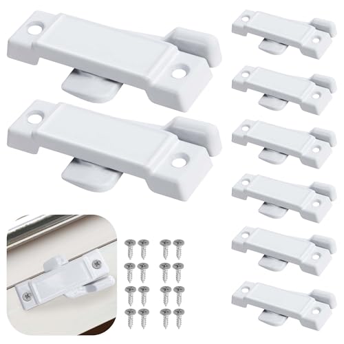 8 Pcs F2590 Windows Replacement Sash Lock, Center Sash Lock with Screw - color: White F2590-8Pcs