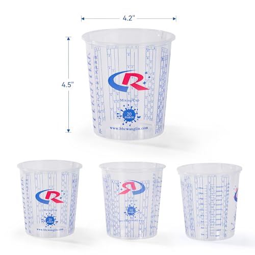Paint Mixing Cup 20 Ounce, Accurate Measurements in Ratios and OZ. and ML, 36PCS Plastic Graduated Measuring Cups with 12PCS Lids for Paint, Resin, Epoxy, Acrylic, Pigments, Art - color: 20 ounce, size: Cups - Box of 36 + 12 Lids