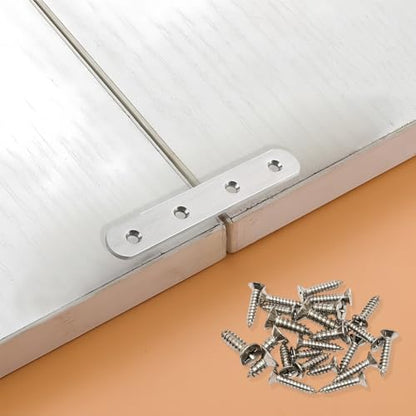 4 Pack Flat Straight Brackets, 130mm/5.1" Silver Mending Plates - color: Silver, size: 130mm/5.1"