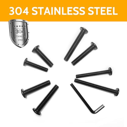 5/16-18 Bolt, 5/16-18 x 5/8" (25 Pcs) Flat Head Hex Socket Cap Screws Bolts, Black Oxide 304 Stainless Steel 18-8 Furniture Bolts, Fully Threaded, Bright Finish with Hex Spanner - size: 5/16-18 x 5/8" (25 Pack)