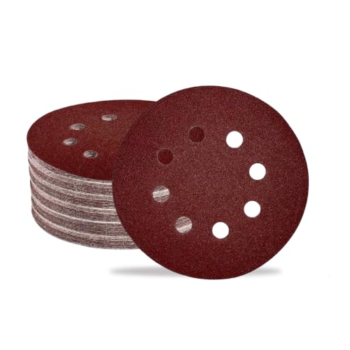 50PCS 5 Inch 8-Hole Sanding Discs for Random Orbital Sander, 150 Grit Hook and Loop Sandpaper Pads for Woodworking, Metal and Automotive Surface Prep - style: 50PCS 150 Grit
