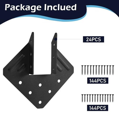 24Pcs Hurricane Tie for Rafter,Heavy Duty 2mm Thick Hurricane Strap - size: 24pcs, style: 2''x4''Hurricane Tie