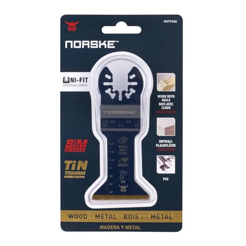 Norske Tools NOTP208 1-3/4 inch Wood & Metal Flush Cut Titanium Oscillating Multi Tool Accessory Blade - style: Titanium 1-3/4”