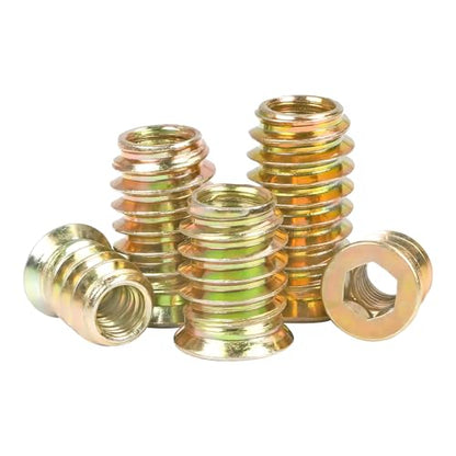 Qrity 20 Pcs Threaded Insert, Hex Drive Threaded Inserts for Wood, Furniture Nuts, Hex Socket Drive M6x20mm, Wood Inserts - size: M6 x 20