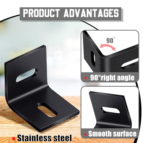 Dunzy Table Top Fastener Heavy Duty Connector, Classic, Black, 18 Pcs - color: Black