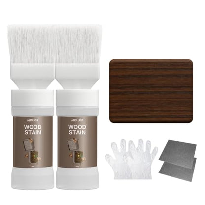 Wood Stain and Sealer, Built‑in Brush, Black Walnut, 2 Pack, 10.6 Oz - color: Black/Walnut, size: 2 Pack