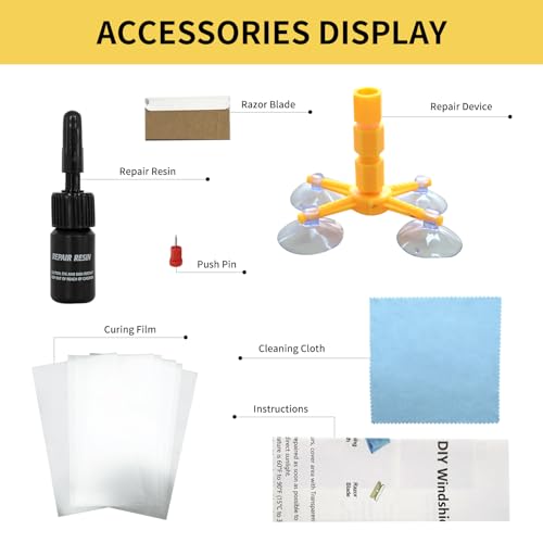 LOCBONDSO Windshield Repair Kit, Quick Fix for Chips and Cracks