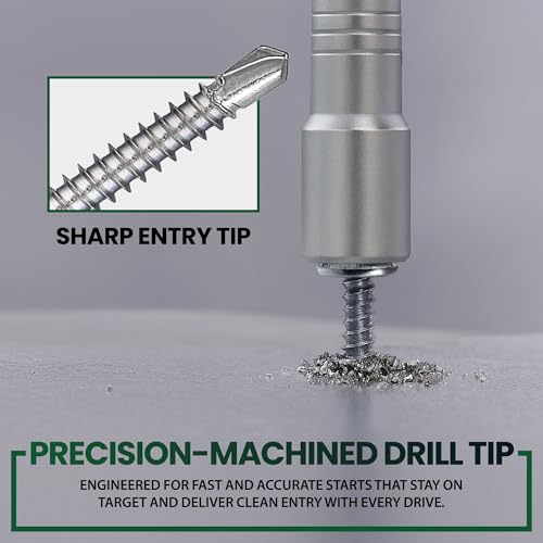 150 Pcs Self Drilling Screws, 410 Stainless Steel Hex Washer Head