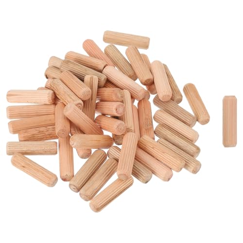 uxcell 200Pcs 3/8" x 1-3/8" Wooden Dowel Pins, Wood Dowels Rods, Furniture Woodworking Grooved Fluted Pin, Wooden Dowels Fluted for Craft, DIY Projects - size: 10 x 35mm