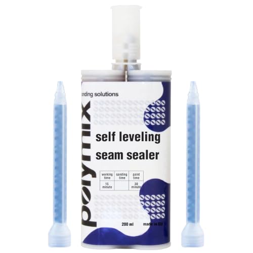 Polymix Self Leveling Seam Sealer 200ml Cartridge & Two Application Mixing Nozzles (Beige)