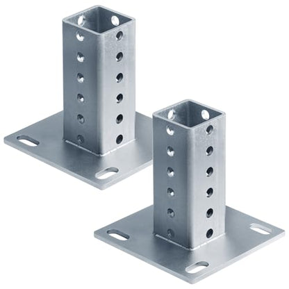 2 Pack 2" x 2" Square Sign Post Anchor Base, Surface Mount - size: for 2" Post