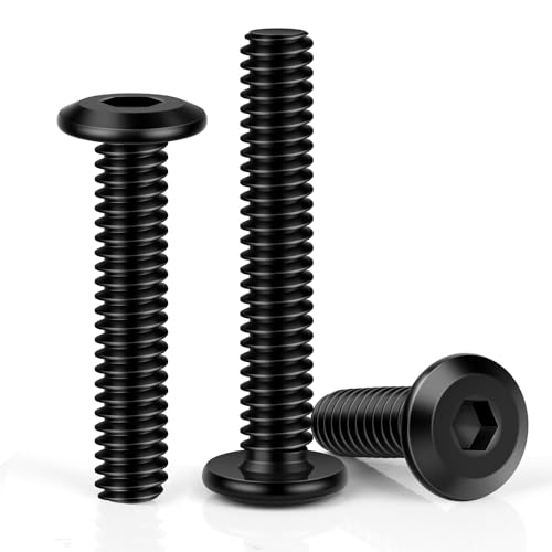 #10-24 x 1 Flat Head Socket Head Screw Furniture Bolts Countersunk Connector Screws, Stainless Steel 18-8 (304), Black Oxide, Fully Threaded, 25 PCS - size: #10-24 x 1"