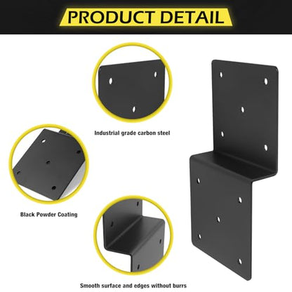4Pcs Z Brackets,5"x 5" Connector Bracket for Wood Post to Beam Support - size: Z 5''X5''