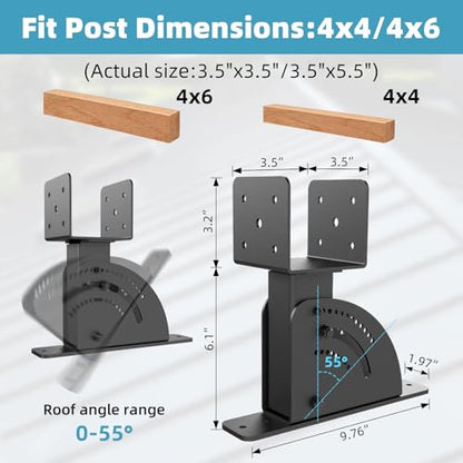 3Pcs 4x4/4x6 Heavy Duty Roof Riser Brackets Kit - style: pack of 3