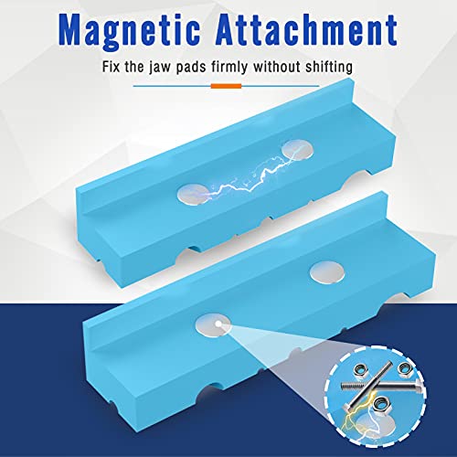 Housolution 5 Inch Magnetic Vise Jaw Pads Covers, 1 Pair Vice Soft Jaws - size: 5inch