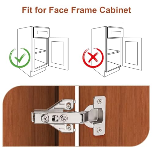 Probrico 18 Pairs Soft Closing Cabinet Hinges - Full Overlay Concealed Face Frame Corner for Kitchen Cabinets - size: 18 Pairs