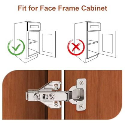 Probrico 16 Pairs Soft Closing Cabinet Hinges - Full Overlay Concealed Face Frame Corner for Kitchen Cabinets - size: 16 Pairs