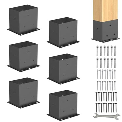 6 Pcs 4"x 6" Post Base(Acturl Fit 3.6"x5.6") Post - size: 4"x 6", style: 6 Pcs