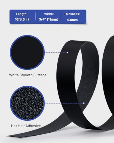 Melamine Edge Banding Black 3/4 inch x 10 ft Veneer Edging Easy Application Iron on Edge Banding Tape for Cabinet Plywood Repairs Furniture Restoration - size: 3/4 inch x 10 ft
