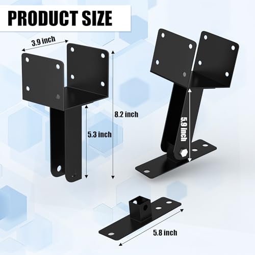 JEXALINE 3Pcs Roof Riser Pergola Bracket Kit for 4 x 4 Wood Posts