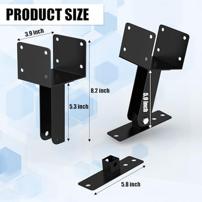 JEXALINE 3Pcs Roof Riser Pergola Bracket Kit for 4 x 4 Wood Posts