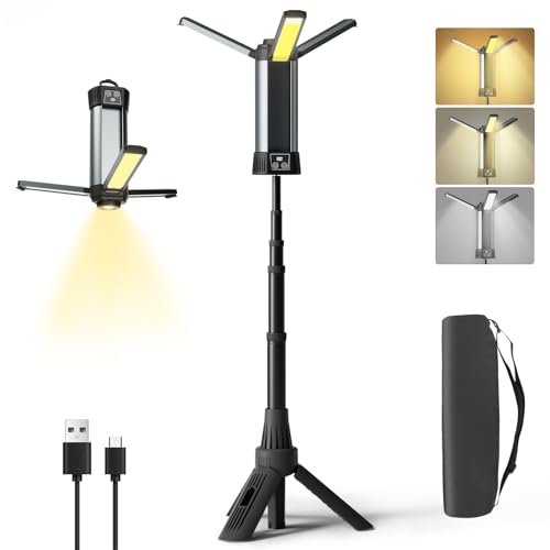 Rechargeable Work Light with Stand, LED Cordless Camping Light