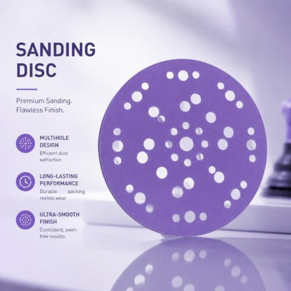 50 Pcs 6 Inch Ceramic Sanding Discs 47-Hole 400 Grit - style: 400