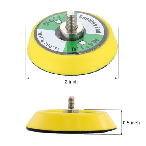 2" Hook and Loop Backing Pad for Polisher M6 Threads, Universal Mini Air Sander Backing Plate for Sanding Polishing Buffing (2Pcs 2in) - size: 2Pcs 2in