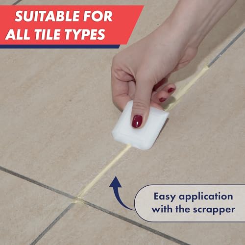 ZippySolve Tile Grout Repair Kit, Refresh Tile, Grout Sealer (8.8oz, Ivory) - color: Ivory